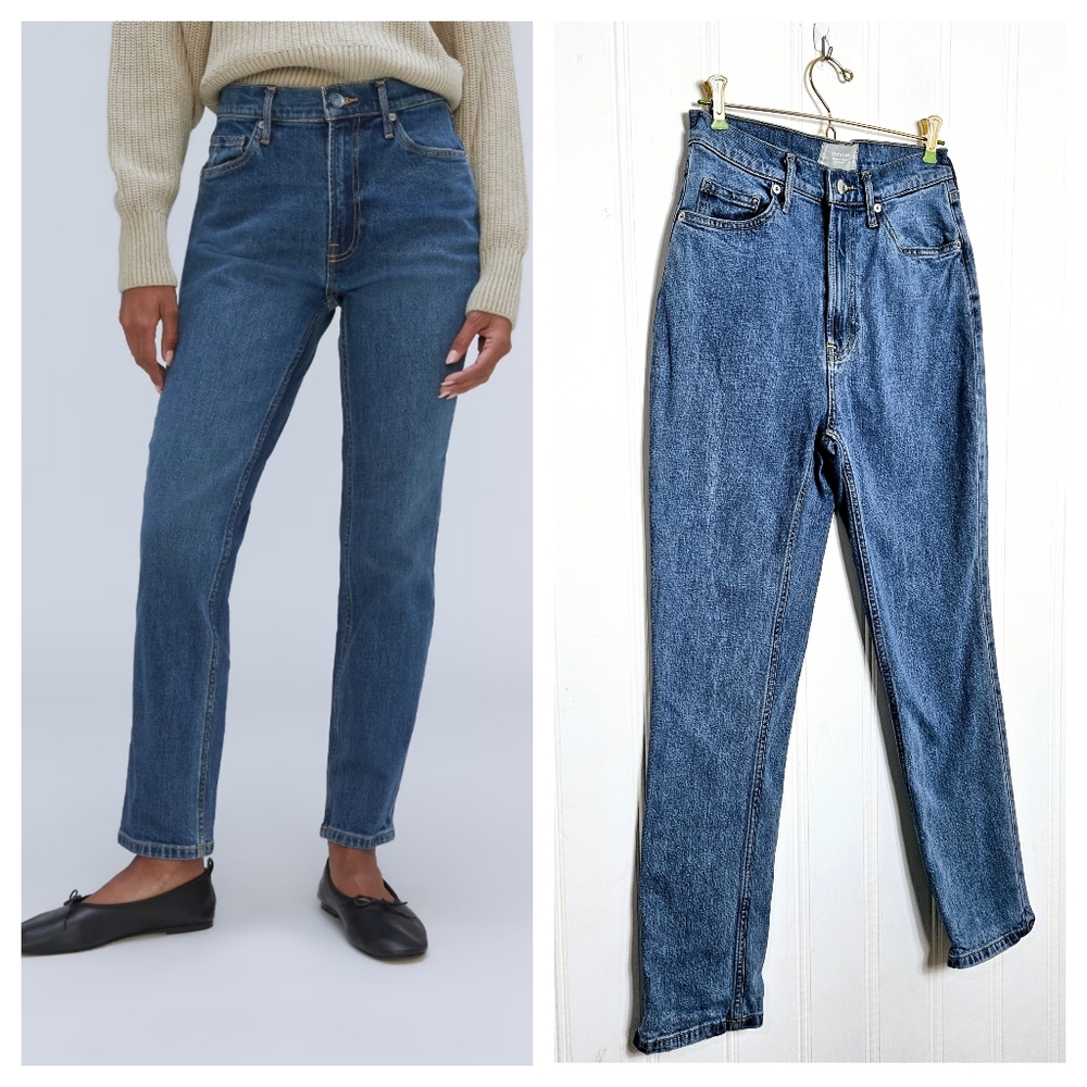 Everlane Jeans 26 Original Cheeky Straight High Rise Organic Cotton Stretch Deni